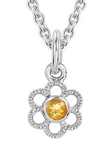 teensy catchy silver trace chain butterfly baby November birthstone necklace